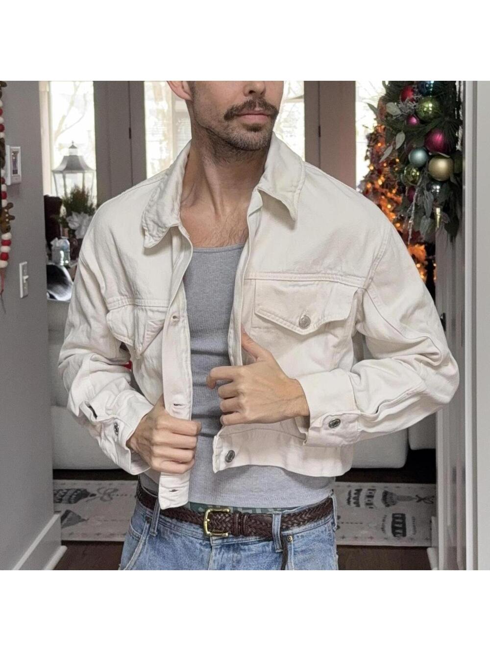 🤍 ZARA White Denim Jacket — Medium